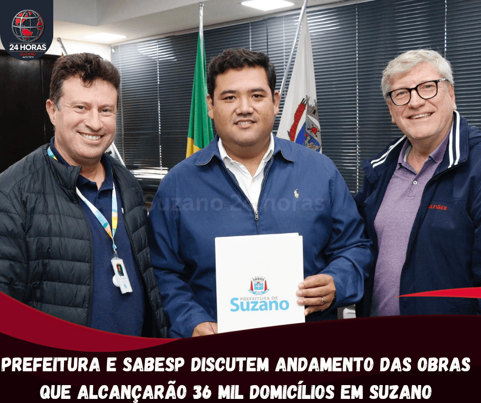 Prefeitura e Sabesp discutem andamento das obras que alcançarão 36 mil domicílios em Suzano