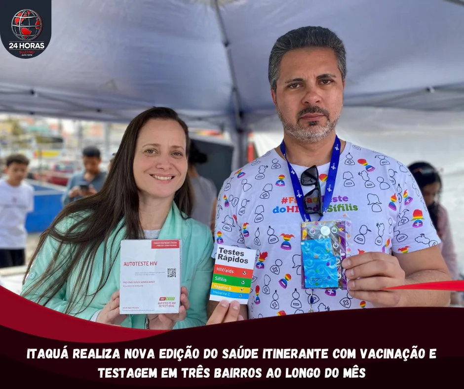 Itaquá realiza nova edição do Saúde Itinerante com vacinação e testagem em três bairros ao longo do mês