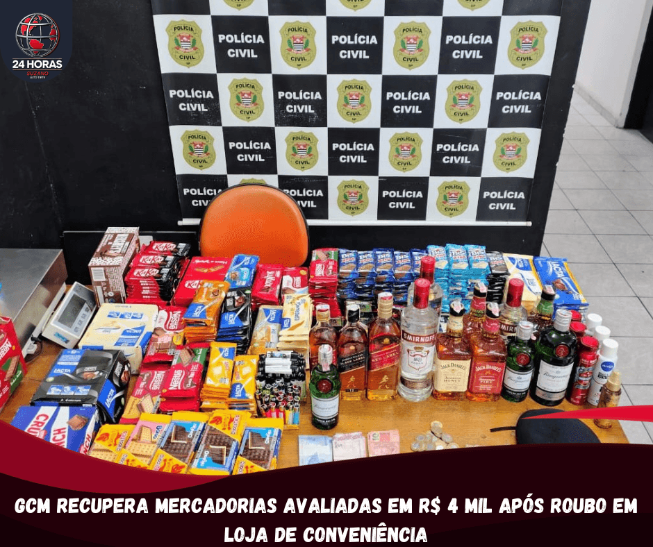 GCM recupera mercadorias avaliadas em R$ 4 mil após roubo em loja de conveniência
