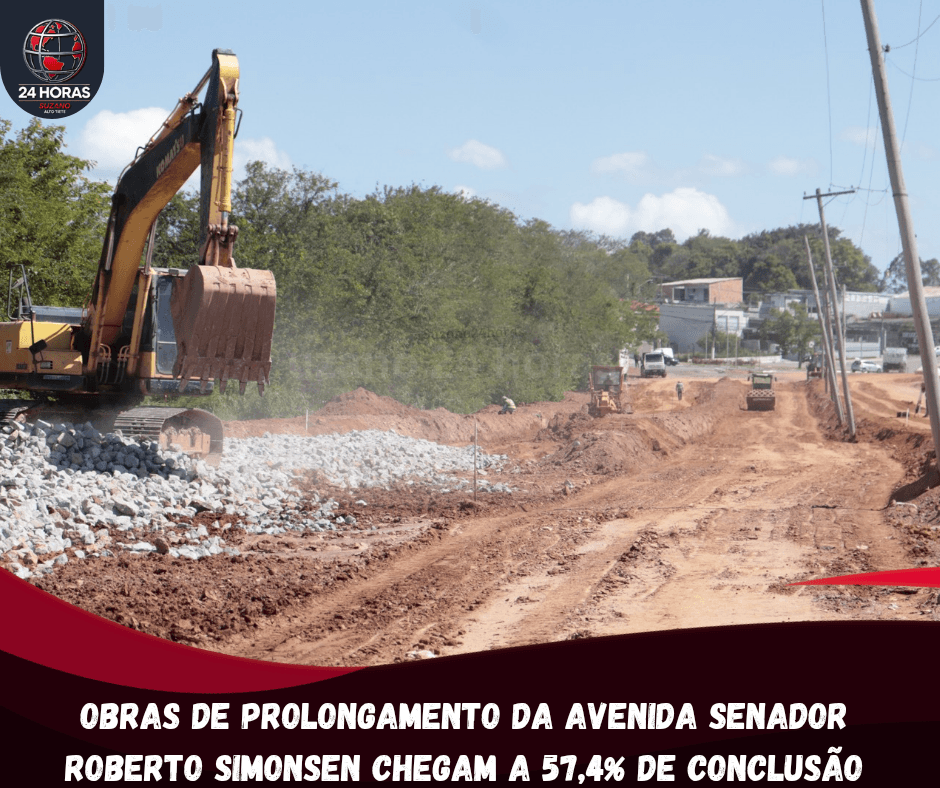 Obras de prolongamento da avenida Senador Roberto Simonsen chegam a 57,4% de conclusão