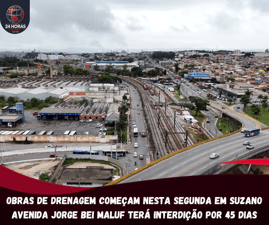 Obras de drenagem começam nesta segunda em Suzano Avenida Jorge Bei Maluf terá interdição por 45 dias