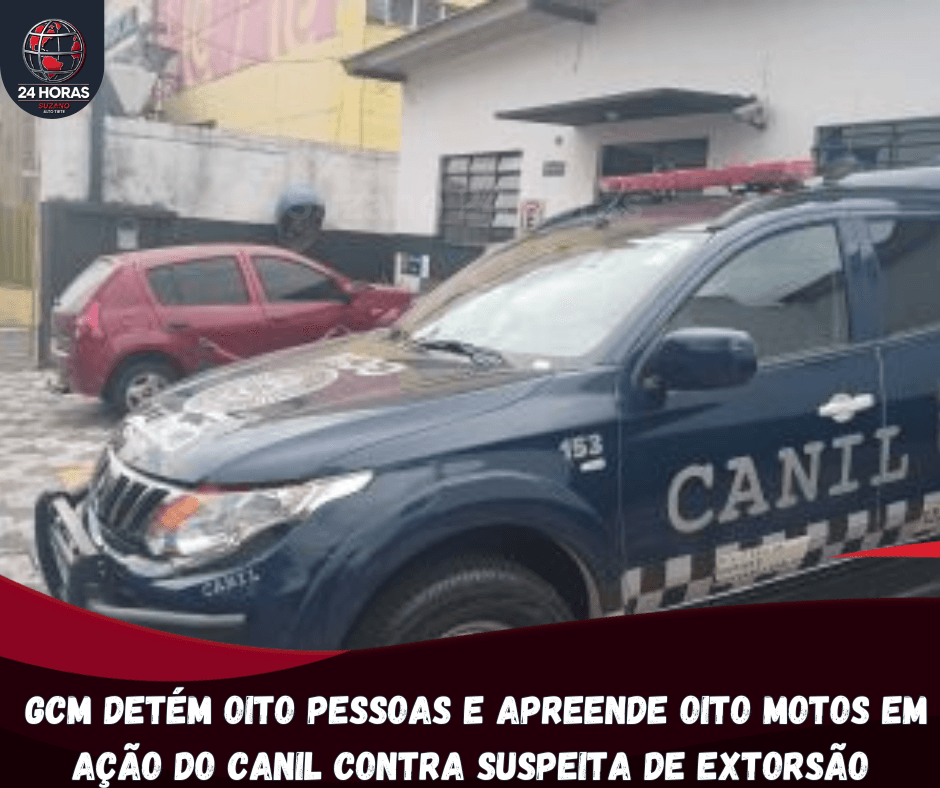 GCM detém oito pessoas e apreende oito motos em ação do Canil contra suspeita de estelionato e extorsão em Suzano