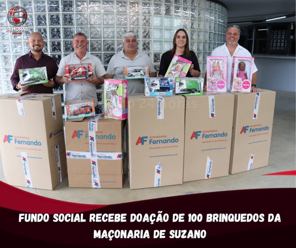 Fundo Social recebe doação de 100 brinquedos da Maçonaria de Suzano