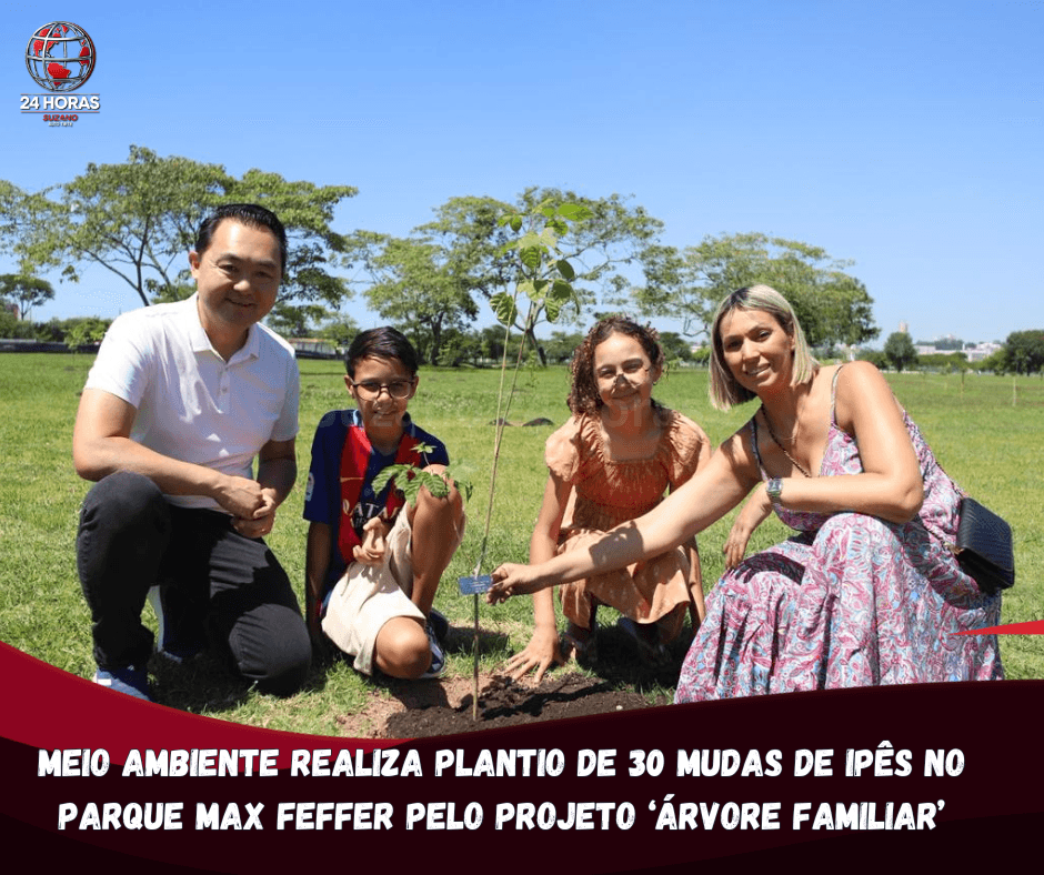 Meio Ambiente realiza plantio de 30 mudas de ipês no Parque Max Feffer pelo projeto ‘Árvore FamiliAR’