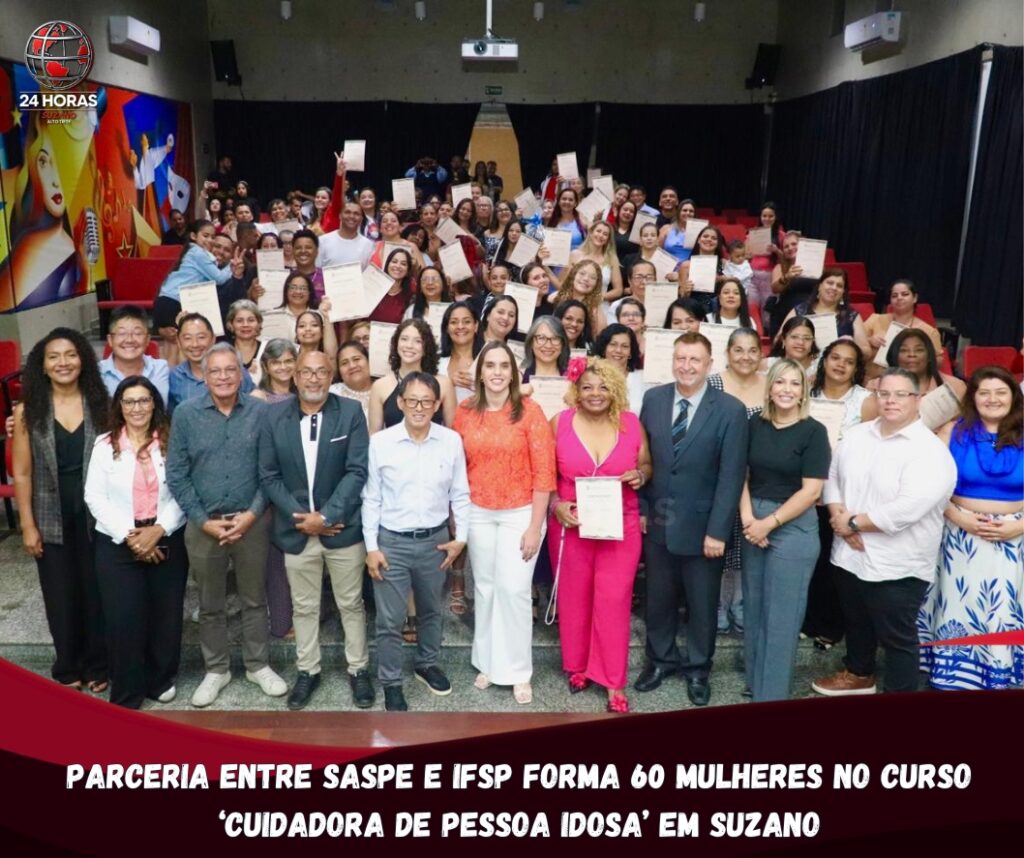Parceria entre Saspe e IFSP forma 60 mulheres no curso ‘Cuidadora de pessoa idosa’ em Suzano