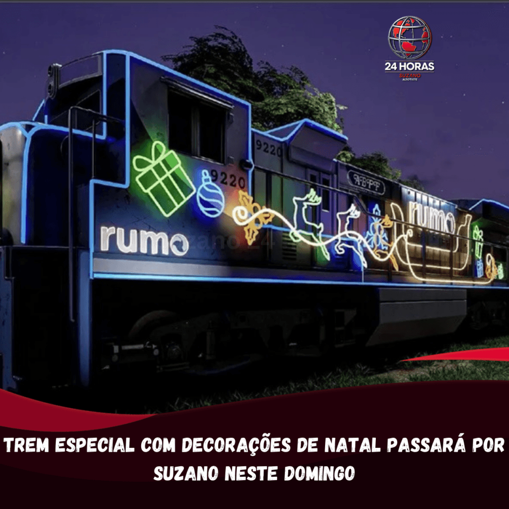Trem especial com decoração de Natal passa por Suzano neste domingo