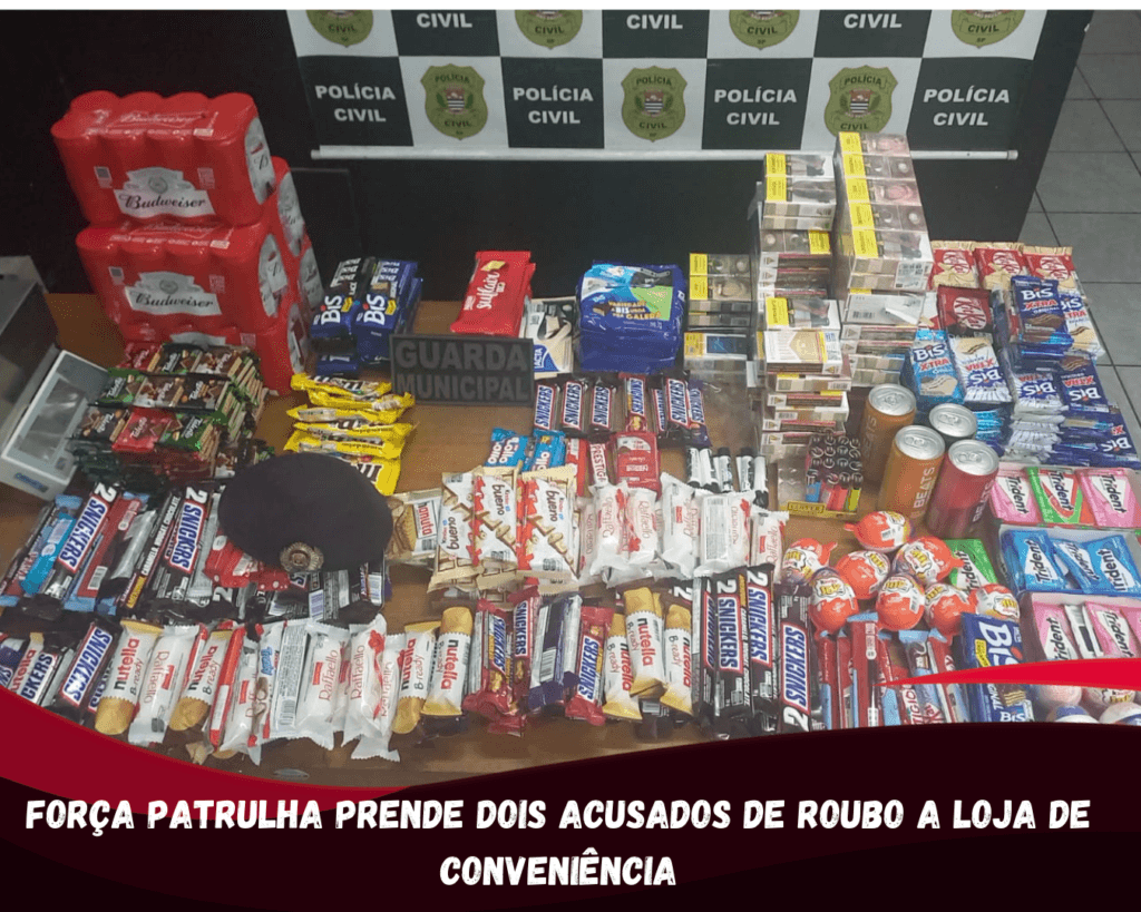 Força Patrulha prende dois acusados de roubo a loja de conveniência no Centro de Suzano