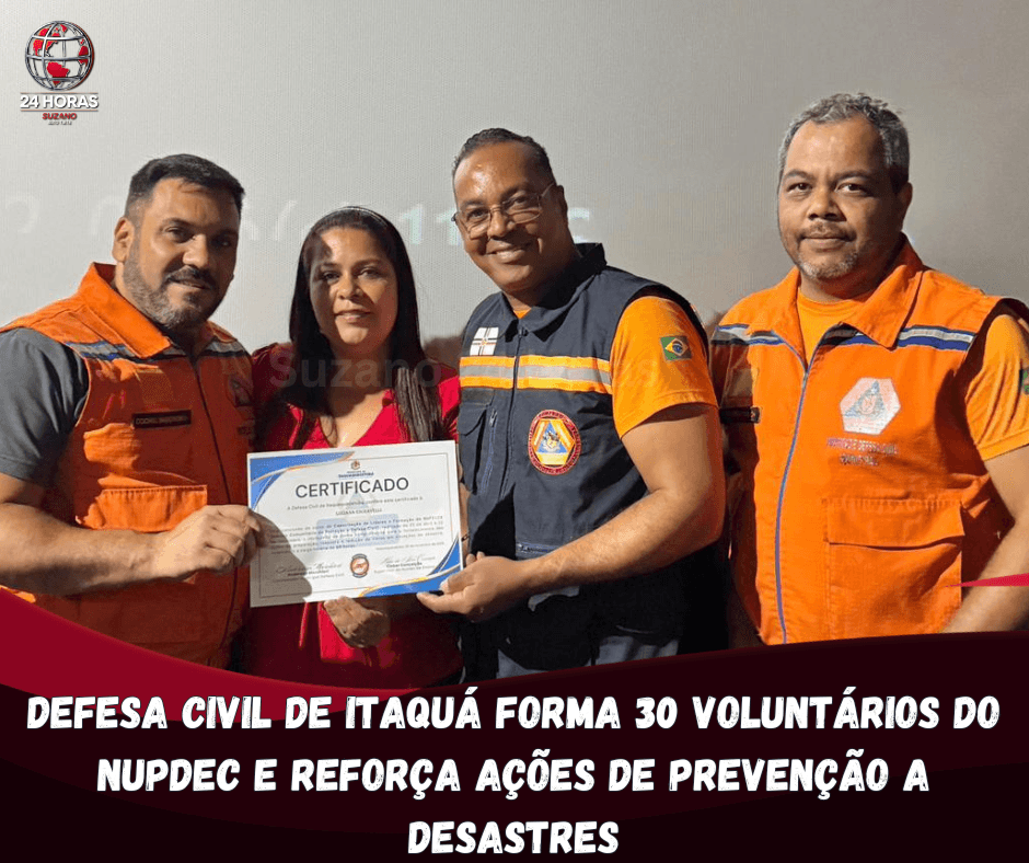 Defesa Civil de Itaquá forma 30 voluntários do NUPDEC e reforça ações de prevenção a desastres