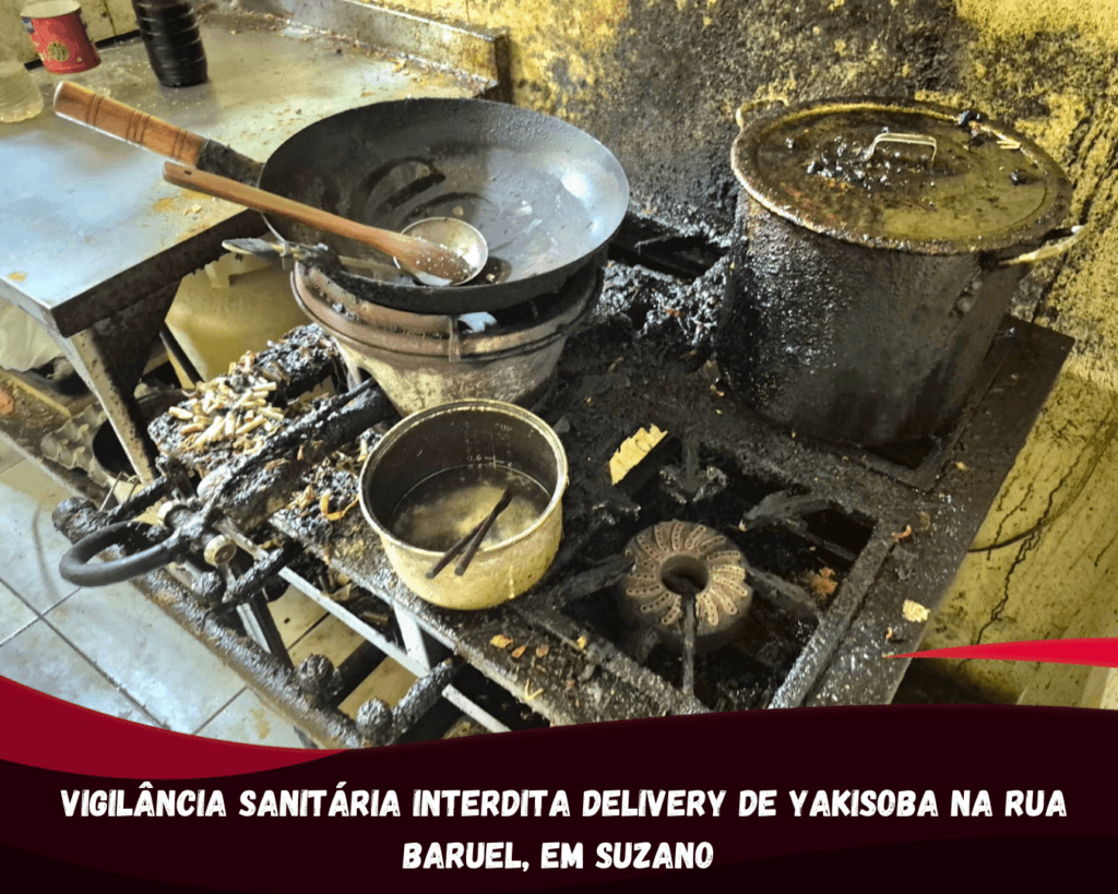 Vigilância Sanitária interdita delivery de yakisoba na rua Baruel, em Suzano