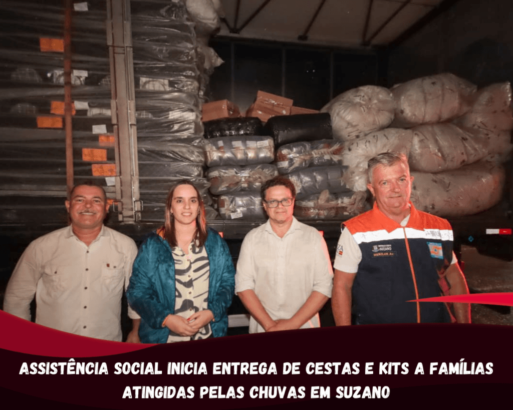 Assistência Social inicia entrega de cestas e kits a famílias atingidas pelas chuvas em Suzano