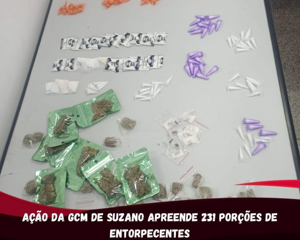 Ação da GCM de Suzano apreende 231 porções de entorpecentes