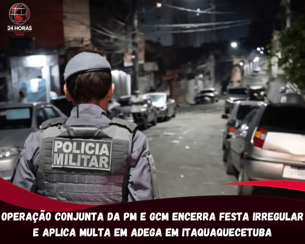 Operação conjunta da PM e GCM encerra festa irregular e aplica multa em adega em Itaquaquecetuba
