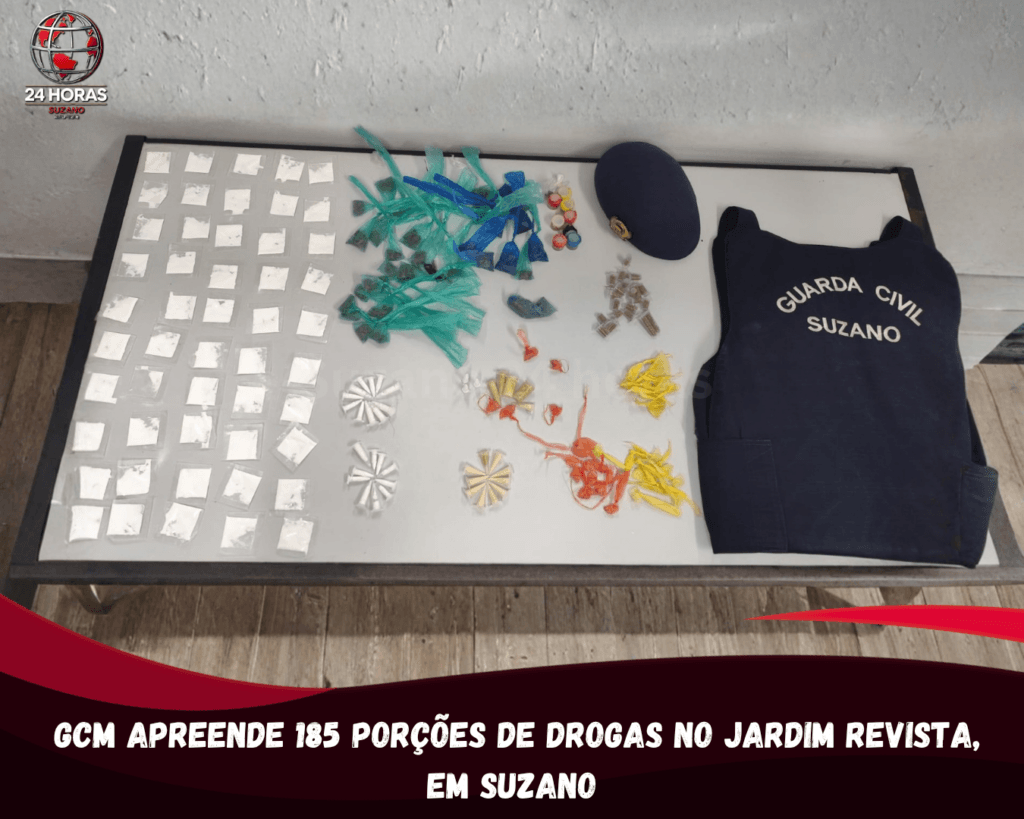 GCM APREENDE 185 PORÇÕES DE DROGAS NO JARDIM REVISTA, EM SUZANO