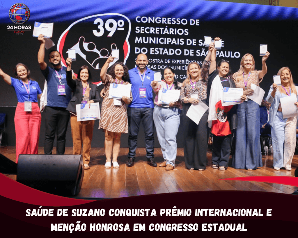 Saúde de Suzano conquista prêmio internacional e menção honrosa em congresso estadual